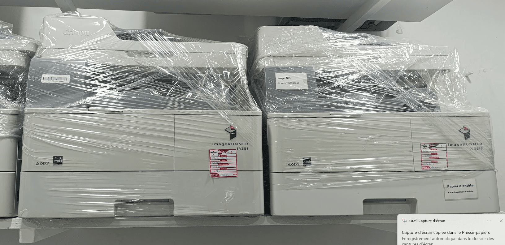 Canon imageRUNNER 1435F — multifonction A4, unités sous emballage